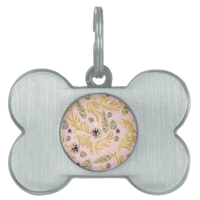 Christmas Pattern, Pine Snow 4 Pet ID Tag (Front)