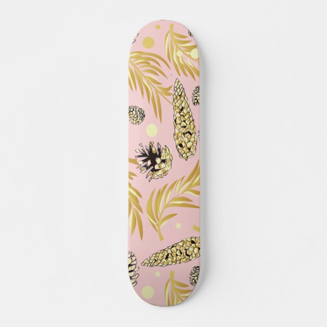 Christmas Pattern, Pine Snow 4 Skateboard (Front)