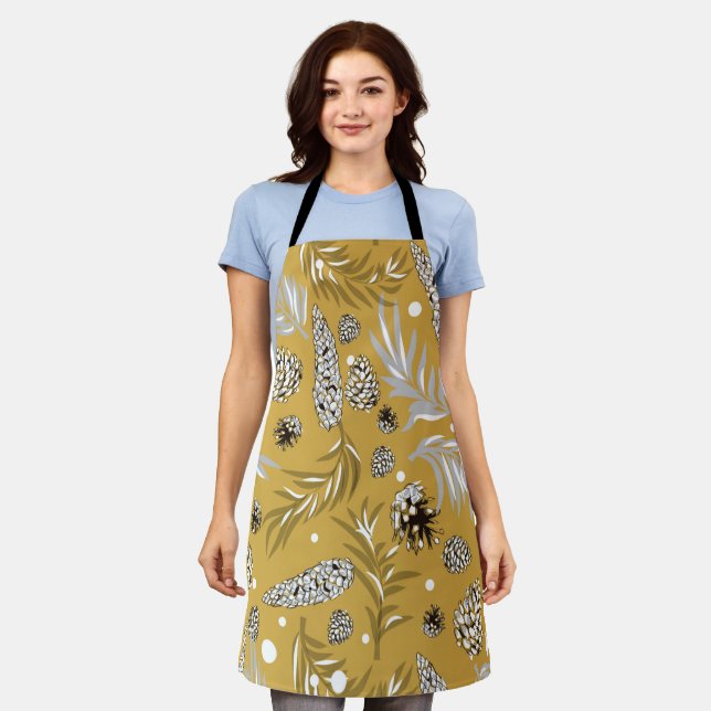 Christmas Pattern, Pine Snow 6 Apron (Worn)