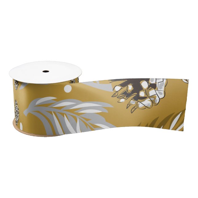 Christmas Pattern, Pine Snow 6 Satin Ribbon (Spool)