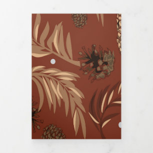 Christmas Pattern, Pine Snow 8 Tri-Fold Holiday Card
