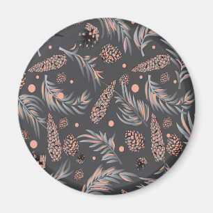 Christmas Pattern, Pine Snow Magnet