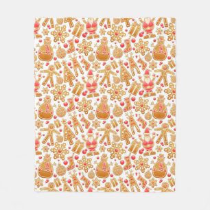 Christmas Pattern-Santa Claus Tree Rudolph Snowman Fleece Blanket