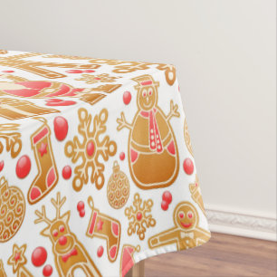 Christmas Pattern-Santa Claus Tree Rudolph Snowman Tablecloth