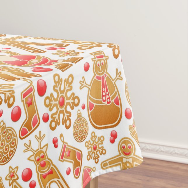 Christmas Pattern-Santa Claus Tree Rudolph Snowman Tablecloth (In Situ)