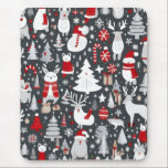Christmas pattern snowman santa trees grey decor mouse mat<br><div class="desc">Christmas decor snowman Christmas trees Christmas ornaments lovely snowmen lovely cute Christmas pattern looks great for the holiday season for gifting and and room decor. Great on gift wrapping paper gift boxes gift wrapping sheets. Lovely design for home decor ornaments Christmas tree decor cute design for anything you need about...</div>