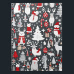 Christmas pattern snowman santa trees grey decor notebook<br><div class="desc">Christmas decor snowman Christmas trees Christmas ornaments lovely snowmen lovely cute Christmas pattern looks great for the holiday season for gifting and and room decor. Great on gift wrapping paper gift boxes gift wrapping sheets. Lovely design for home decor ornaments Christmas tree decor cute design for anything you need about...</div>