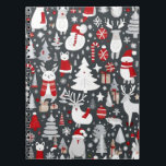 Christmas pattern snowman santa trees grey decor notebook<br><div class="desc">Christmas decor snowman Christmas trees Christmas ornaments lovely snowmen lovely cute Christmas pattern looks great for the holiday season for gifting and and room decor. Great on gift wrapping paper gift boxes gift wrapping sheets. Lovely design for home decor ornaments Christmas tree decor cute design for anything you need about...</div>