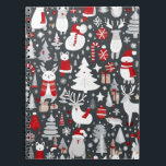 Christmas pattern snowman santa trees grey decor notebook<br><div class="desc">Christmas decor snowman Christmas trees Christmas ornaments lovely snowmen lovely cute Christmas pattern looks great for the holiday season for gifting and and room decor. Great on gift wrapping paper gift boxes gift wrapping sheets. Lovely design for home decor ornaments Christmas tree decor cute design for anything you need about...</div>