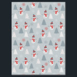 Christmas Pattern Snowman & Winter Trees Tissue Paper<br><div class="desc">Cute Christmas pattern with Christmas snowman Christmas trees and snowflakes,  cool winter pattern</div>