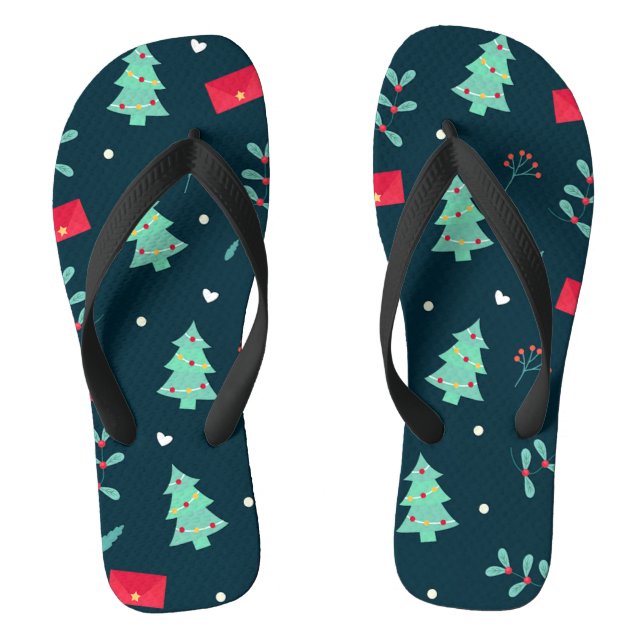 Christmas pattern socks flip flops (Footbed)