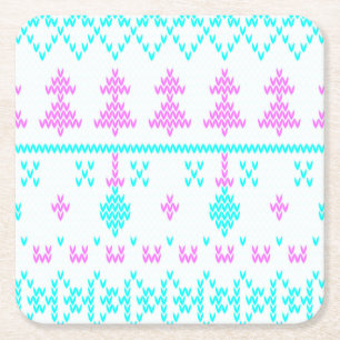 Christmas pattern square paper coaster