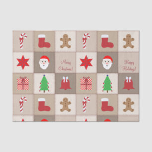 Christmas Pattern Tissue Paper - Beige