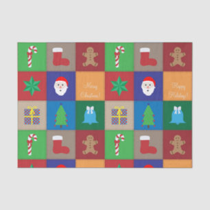 Christmas Pattern Tissue Paper - Colourful