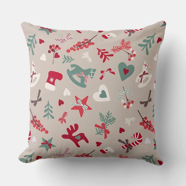 Christmas Pattern Tree Sparkle Cushion (Front)