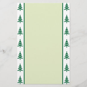 Christmas pattern trees stationery