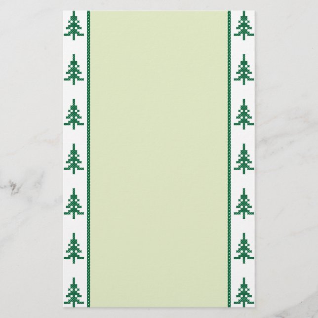 Christmas pattern trees stationery (Front)
