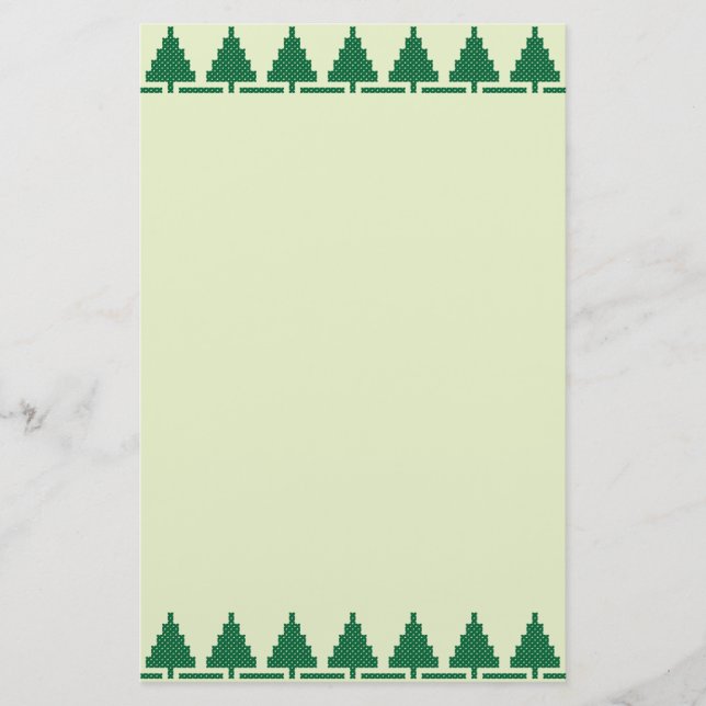 Christmas pattern trees stationery (Front)