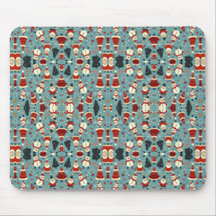 Christmas pattern with blue background mouse mat