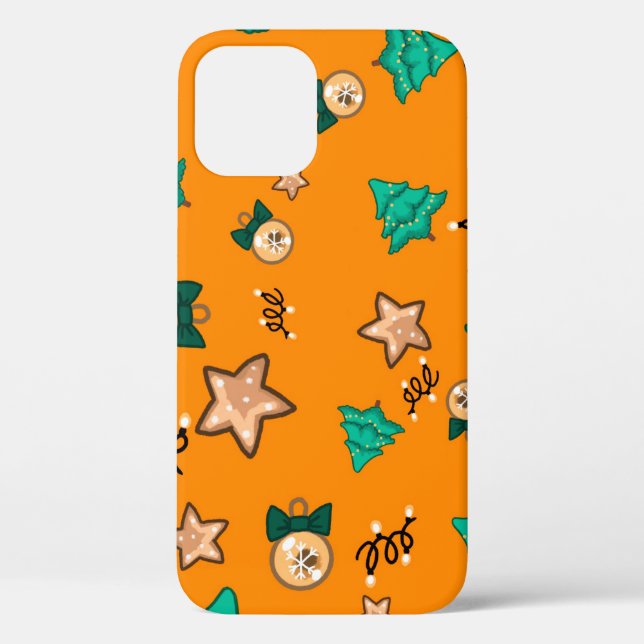 Christmas pattern with candles, Tangerinesbackgrou Case-Mate iPhone Case (Back)