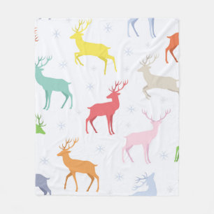 Christmas pattern with deersreindeer,deer,pattern, fleece blanket