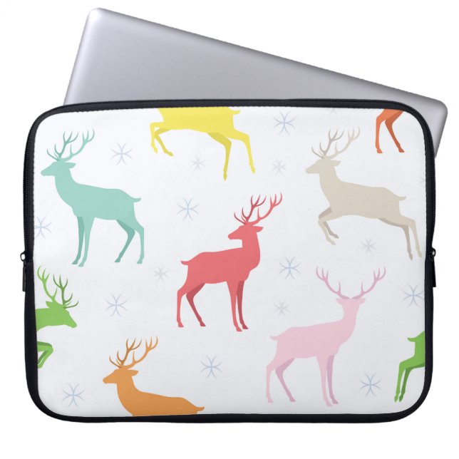 Christmas pattern with deersreindeer,deer,pattern, laptop sleeve (Front)