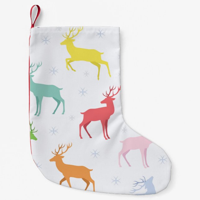 Christmas pattern with deersreindeer,deer,pattern, small christmas stocking (Front)
