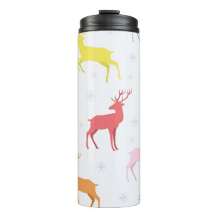 Christmas pattern with deersreindeer,deer,pattern, thermal tumbler