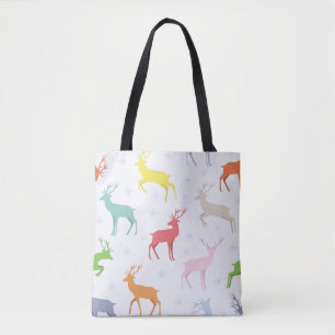 Christmas pattern with deersreindeer,deer,pattern, tote bag