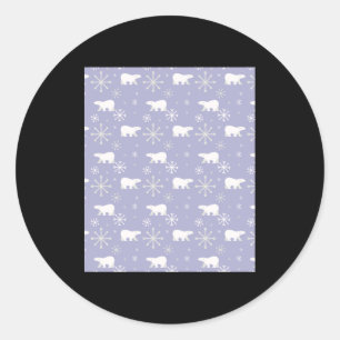 Christmas Pattern With Lar Bears And Snowflakes _1 Classic Round Sticker