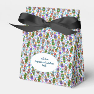 Christmas Pattern With Nutcracker And Snowflakes Favour Box