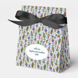 Christmas Pattern With Nutcracker And Snowflakes Favour Box