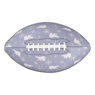 Christmas pattern with polar bears and snowflakes american football