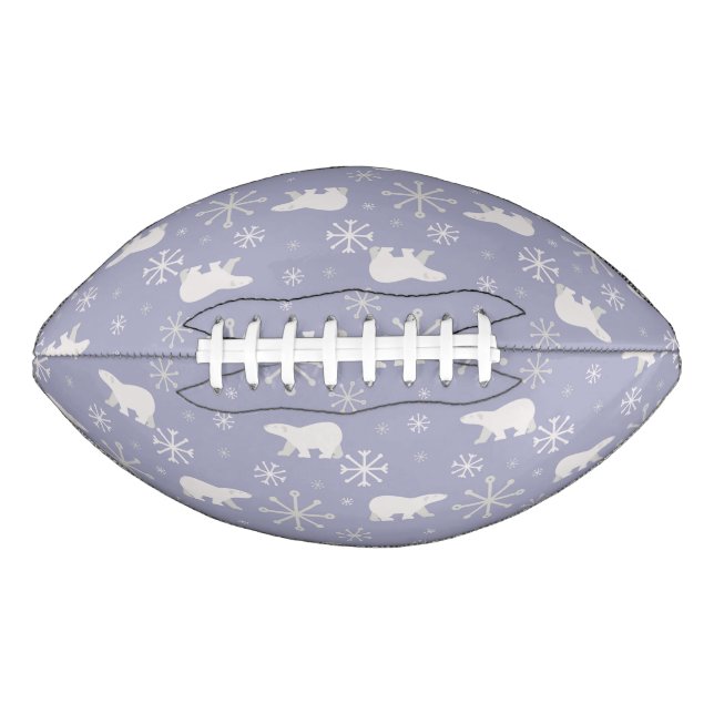 Christmas pattern with polar bears and snowflakes american football (Front)