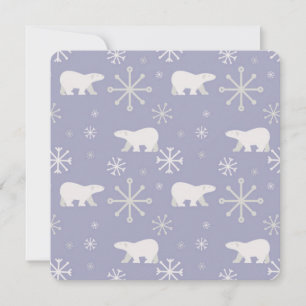 Christmas pattern with polar bears and snowflakes card