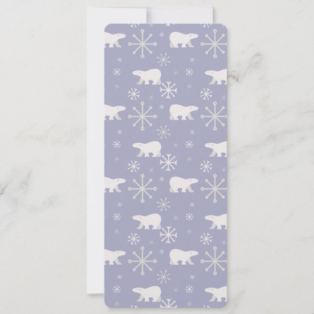 Christmas pattern with polar bears and snowflakes card (Front)