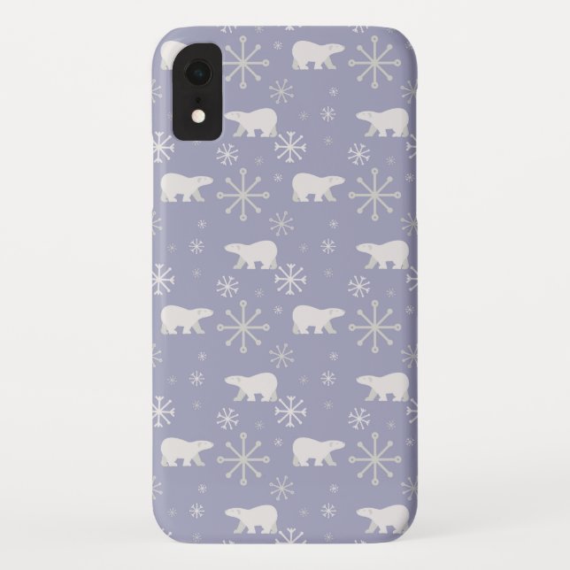 Christmas pattern with polar bears and snowflakes Case-Mate iPhone case (Back)