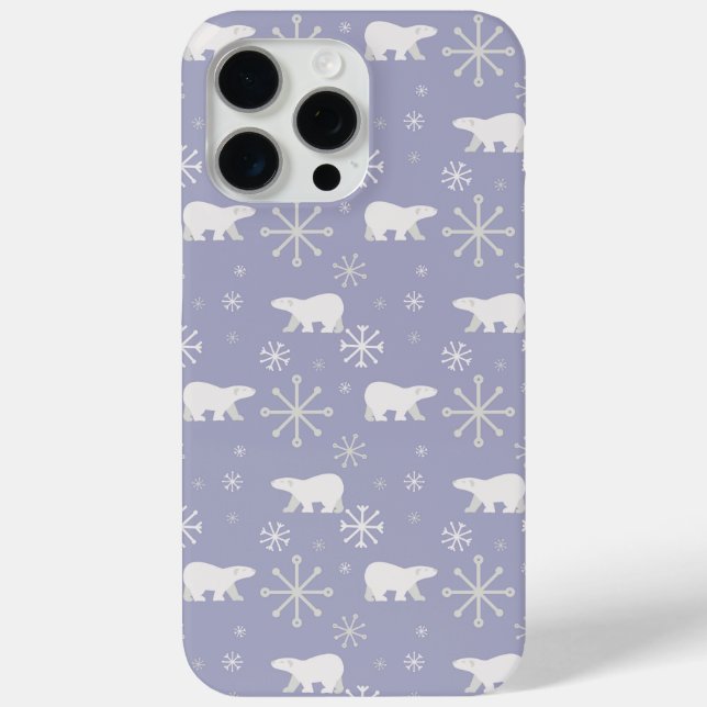 Christmas pattern with polar bears and snowflakes Case-Mate iPhone case (Back)