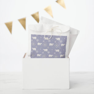Christmas pattern with polar bears and snowflakes favour bags