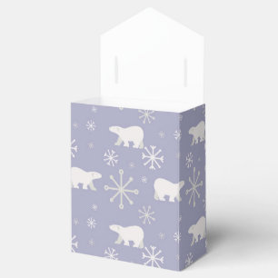 Christmas pattern with polar bears and snowflakes favour box