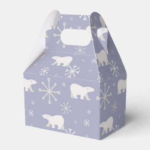 Christmas pattern with polar bears and snowflakes favour box