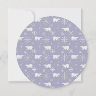 Christmas pattern with polar bears and snowflakes holiday card
