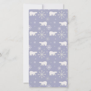 Christmas pattern with polar bears and snowflakes holiday card