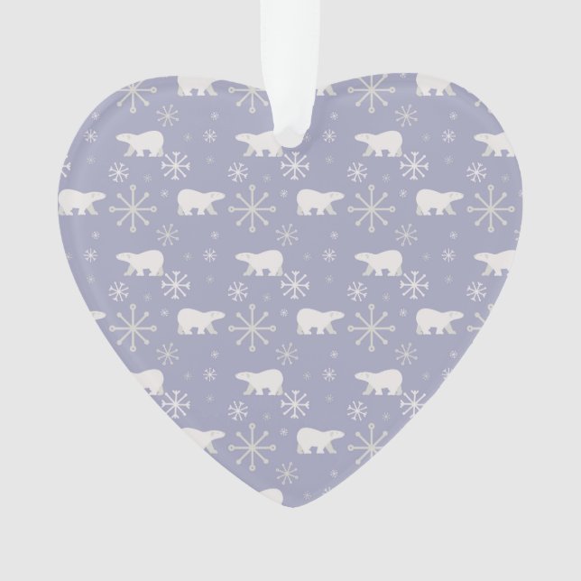 Christmas pattern with polar bears and snowflakes ornament (Front)