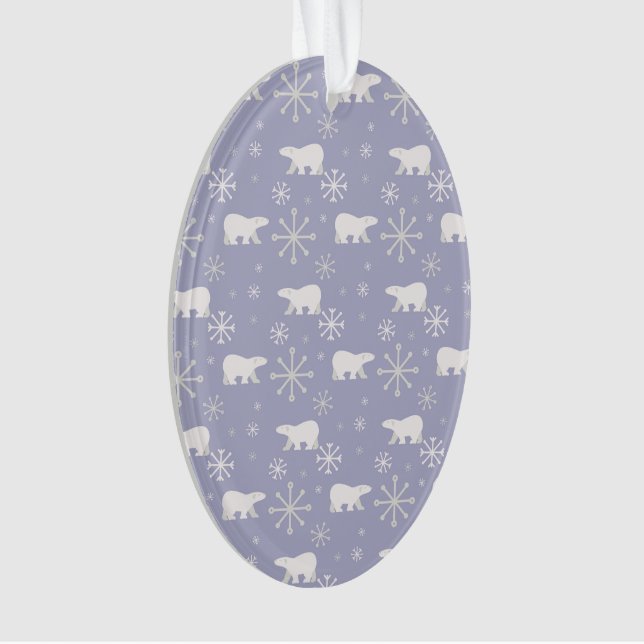 Christmas pattern with polar bears and snowflakes ornament (Front)