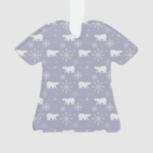 Christmas pattern with polar bears and snowflakes ornament