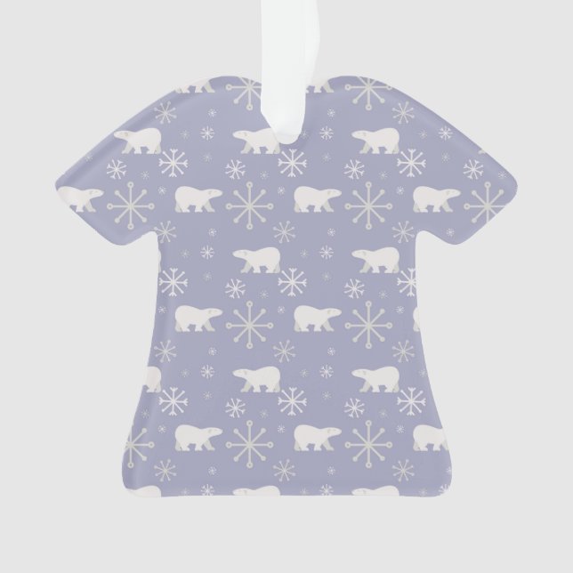 Christmas pattern with polar bears and snowflakes ornament (Front)