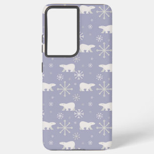 Christmas pattern with polar bears and snowflakes samsung galaxy case