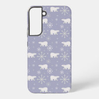 Christmas pattern with polar bears and snowflakes