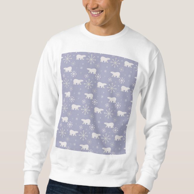Christmas pattern with polar bears and snowflakes sweatshirt (Front)